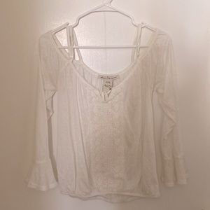 Off the shoulder long sleeve shirt